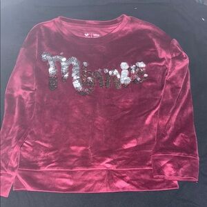 Disney Burgundy Velvet Minnie Top